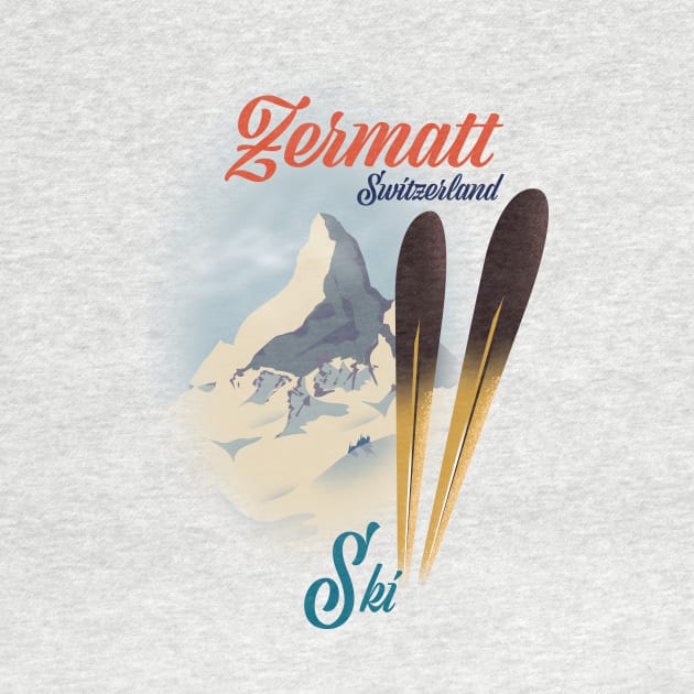 Zermatt Switzerland Ski poster by nickemporium1